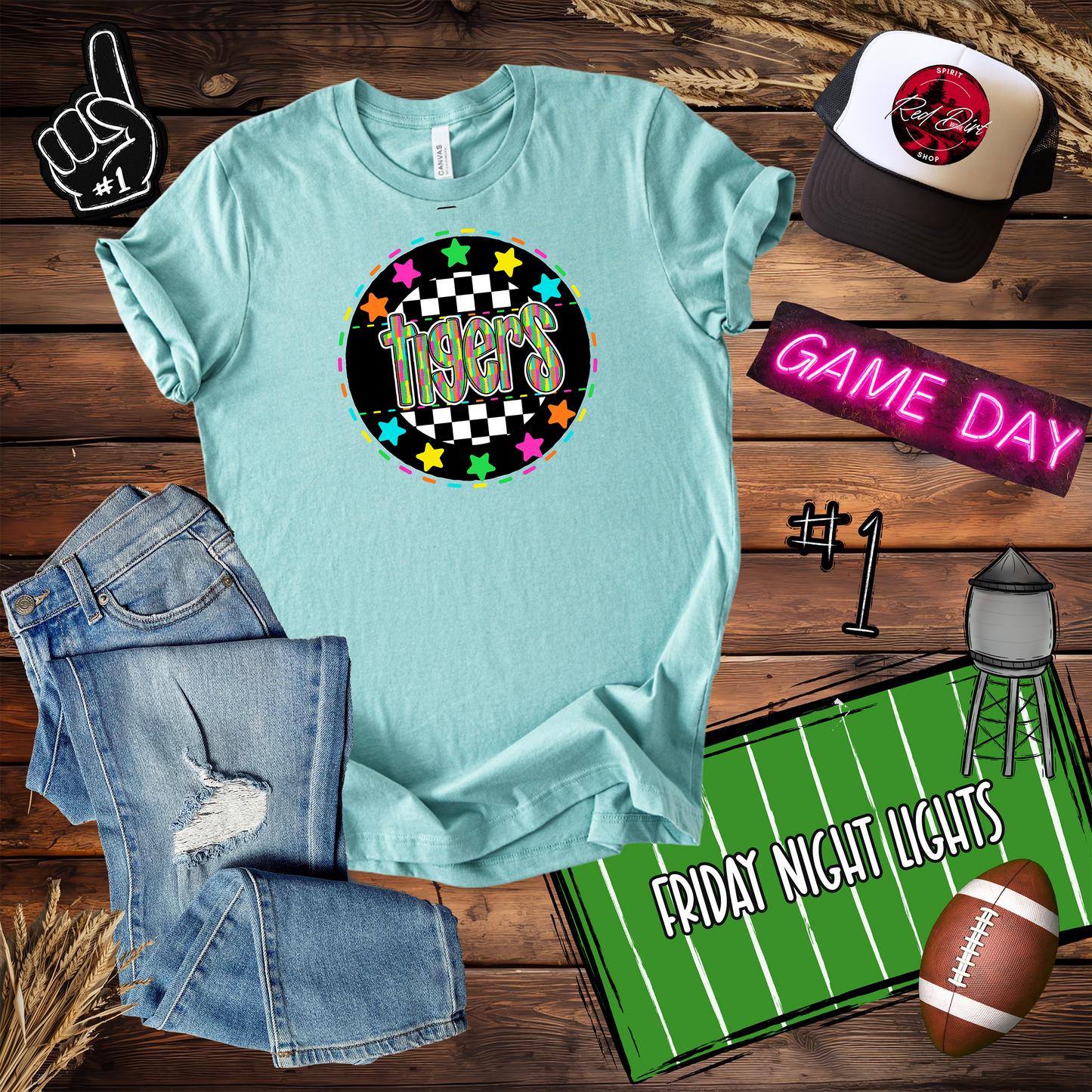 Tigers Circle Neon Star