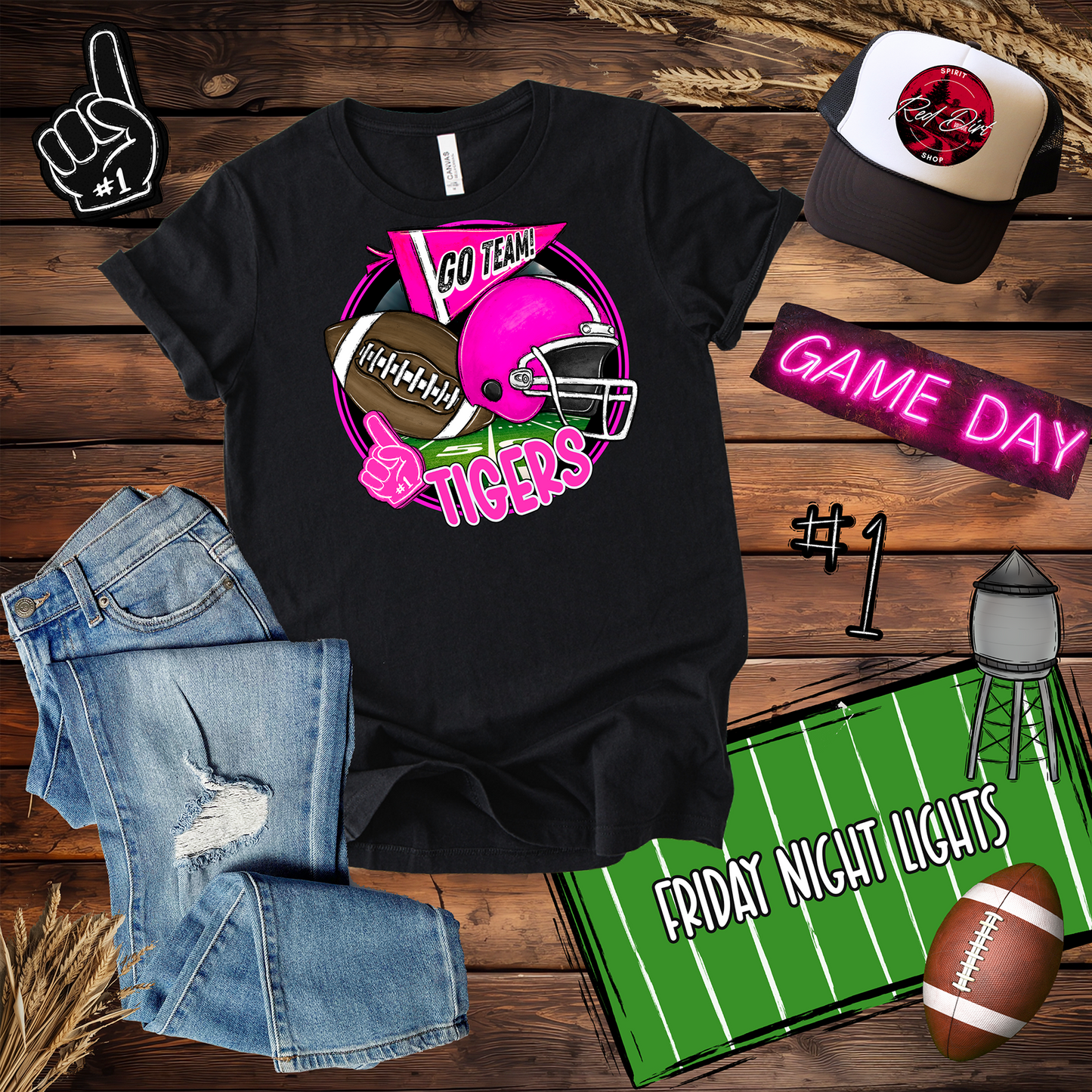 Tigers Football Spirit Design-Pink Out