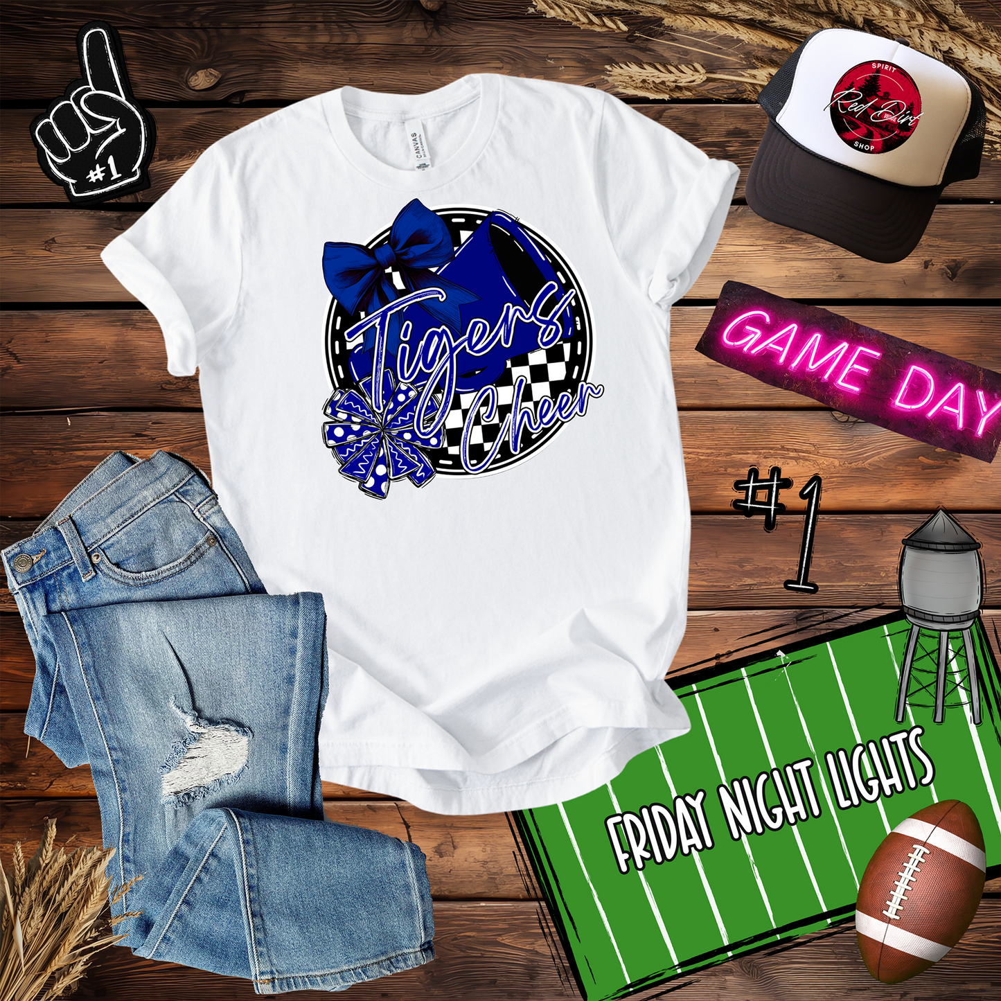 Tigers Cheer Spirit Design-Blue