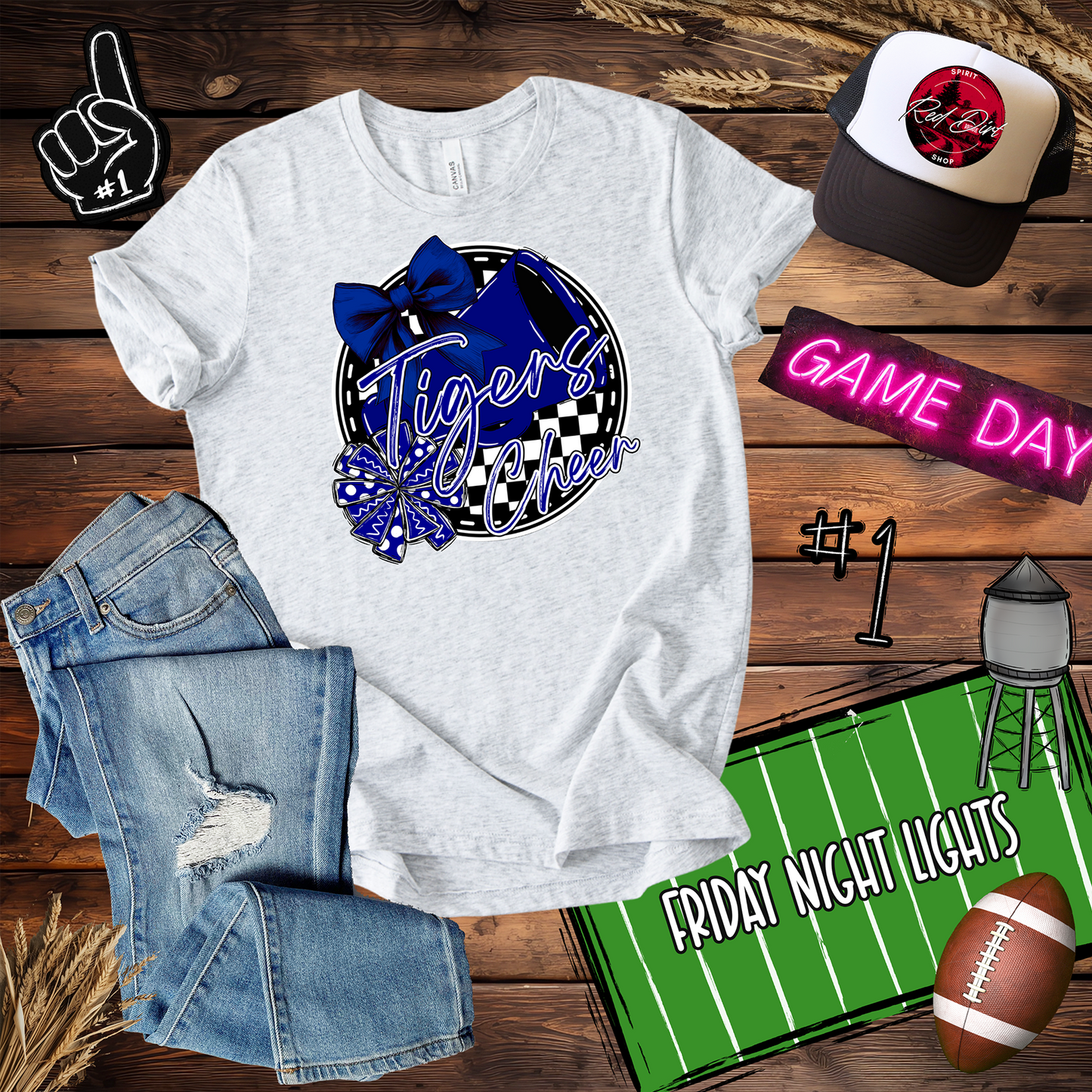 Tigers Cheer Spirit Design-Blue