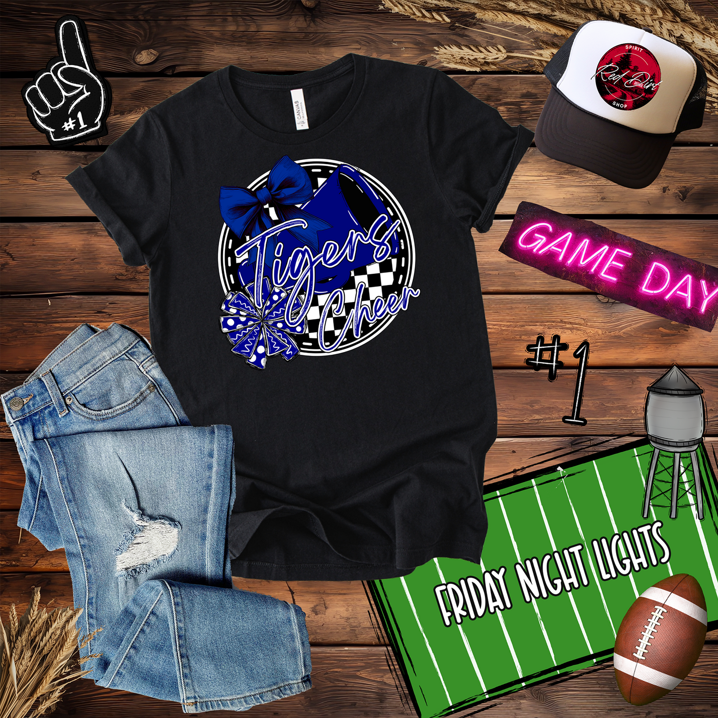 Tigers Cheer Spirit Design-Blue