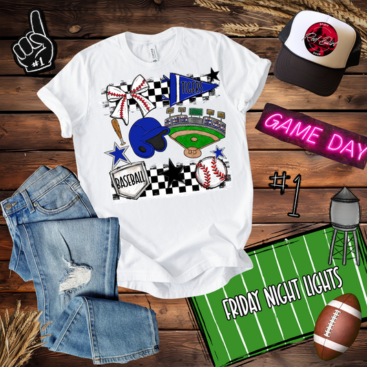 Tigers Baseball Checkers Spirit Design
