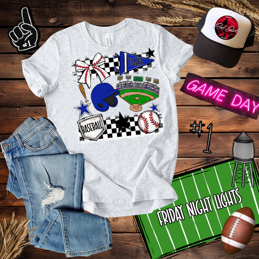 Tigers Baseball Checkers Spirit Design