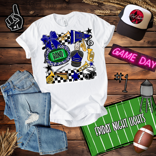 Tigers Band Checkers Spirit Design