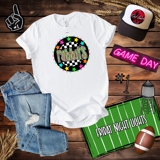 Rabbits Circle Neon Star