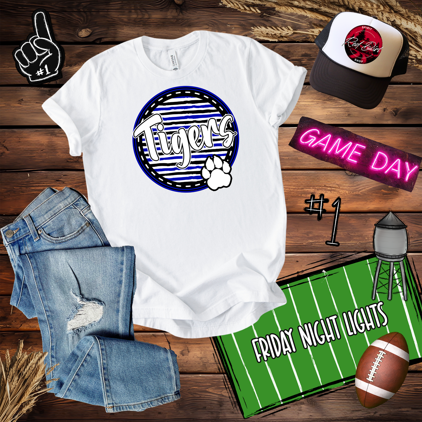 Tigers Circle Spirit Design w Paw