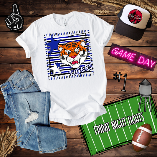 Tigers Mascot Spirit Design Blue