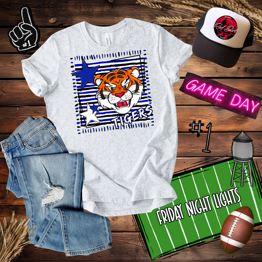 Tigers Mascot Spirit Design Blue