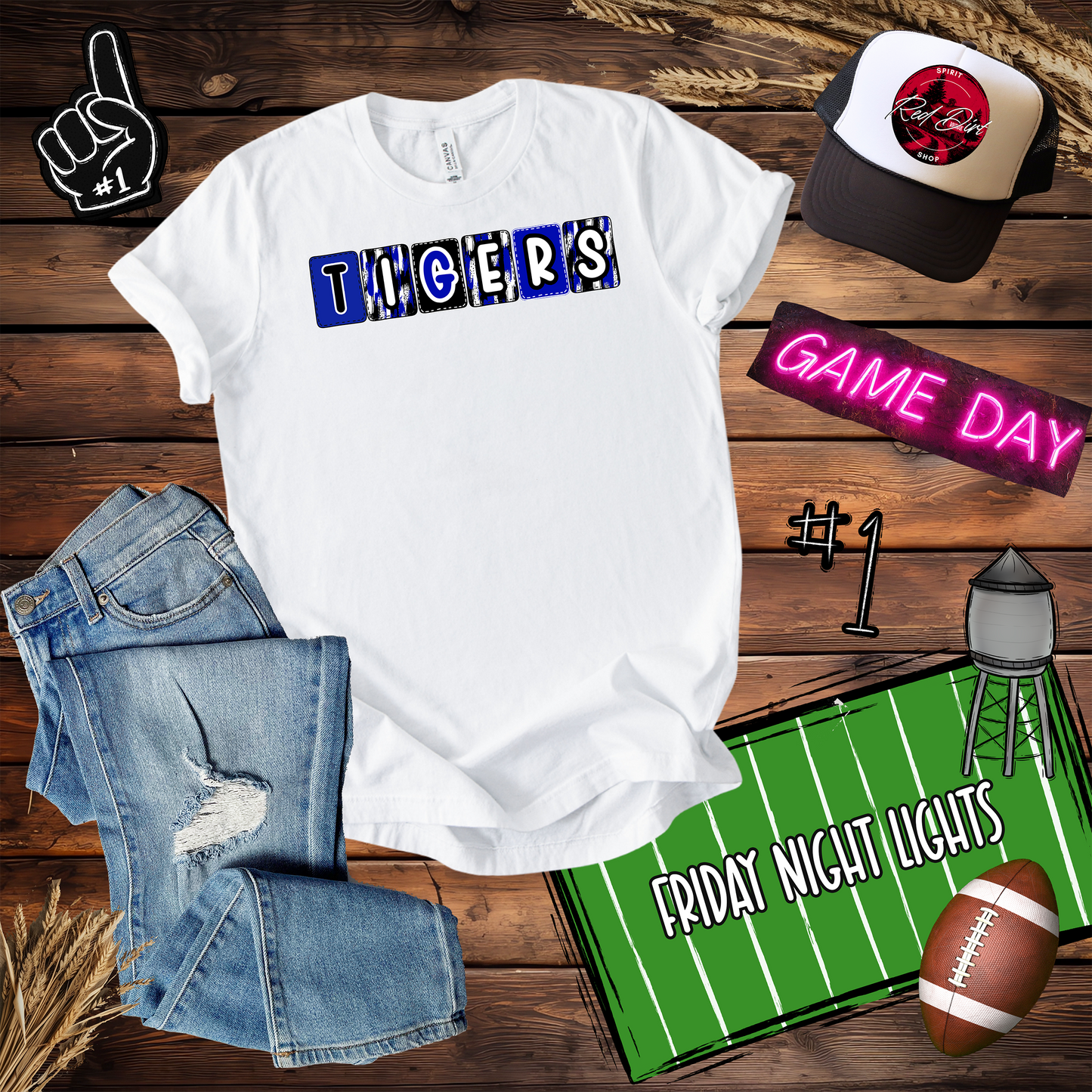 Tigers Block Letters Design