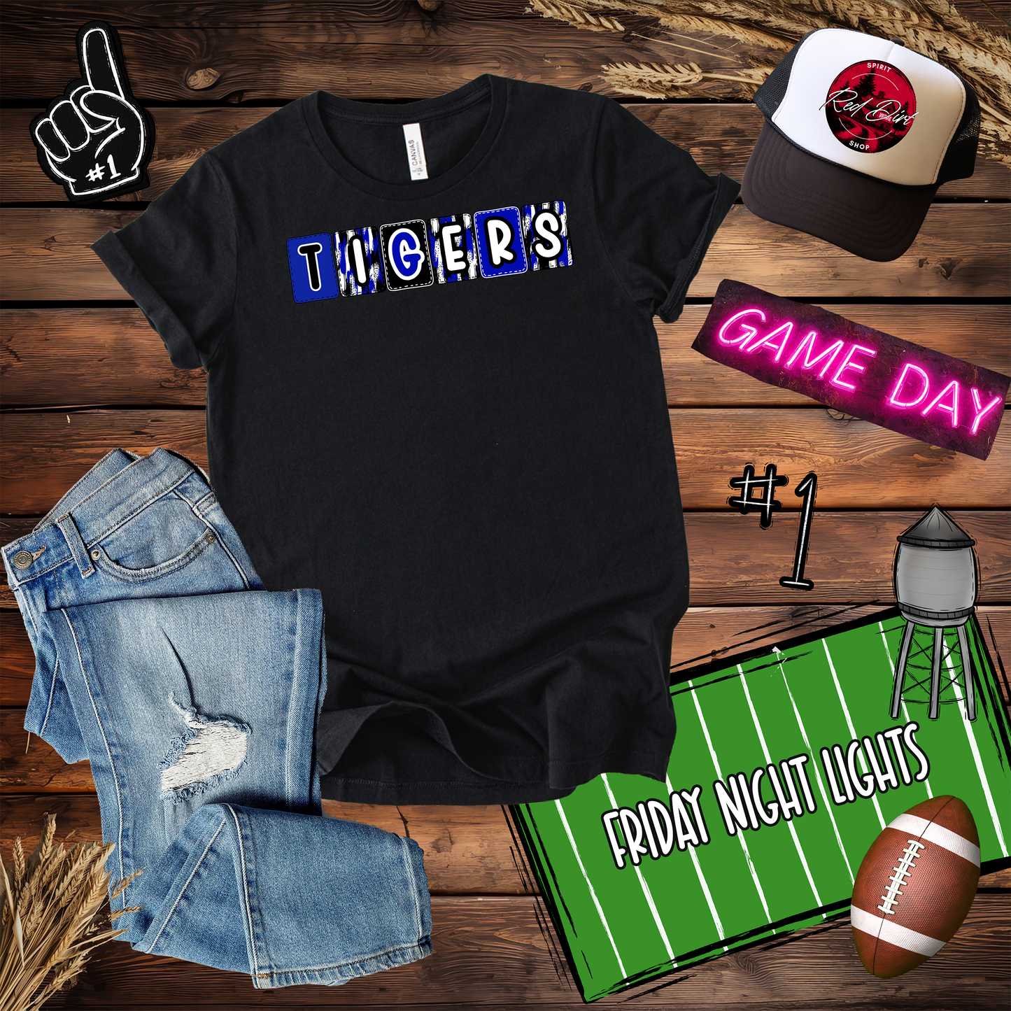 Tigers Block Letters Design