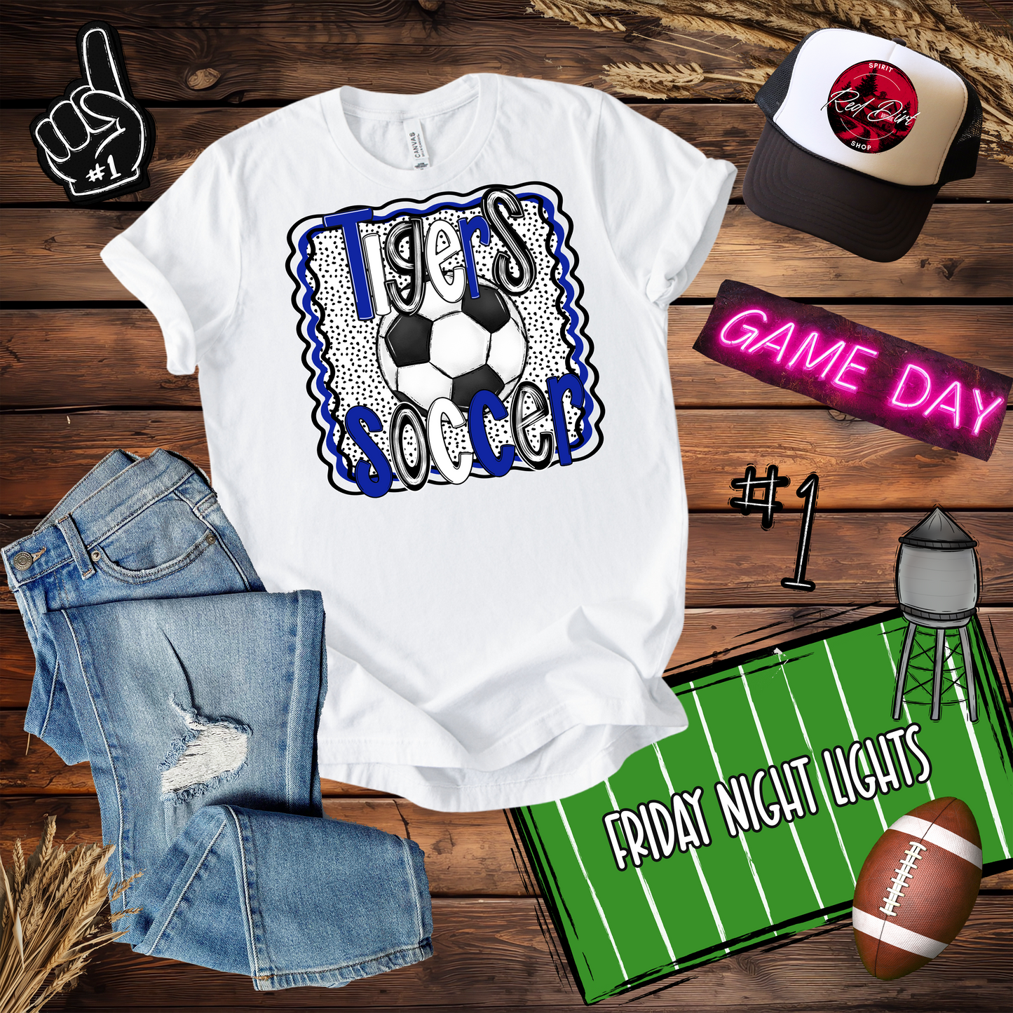 Tigers Soccer Dots Design