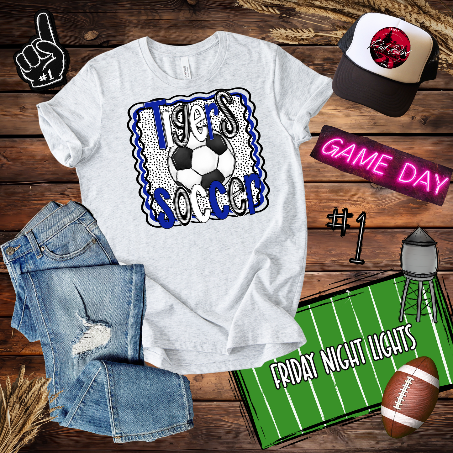 Tigers Soccer Dots Design