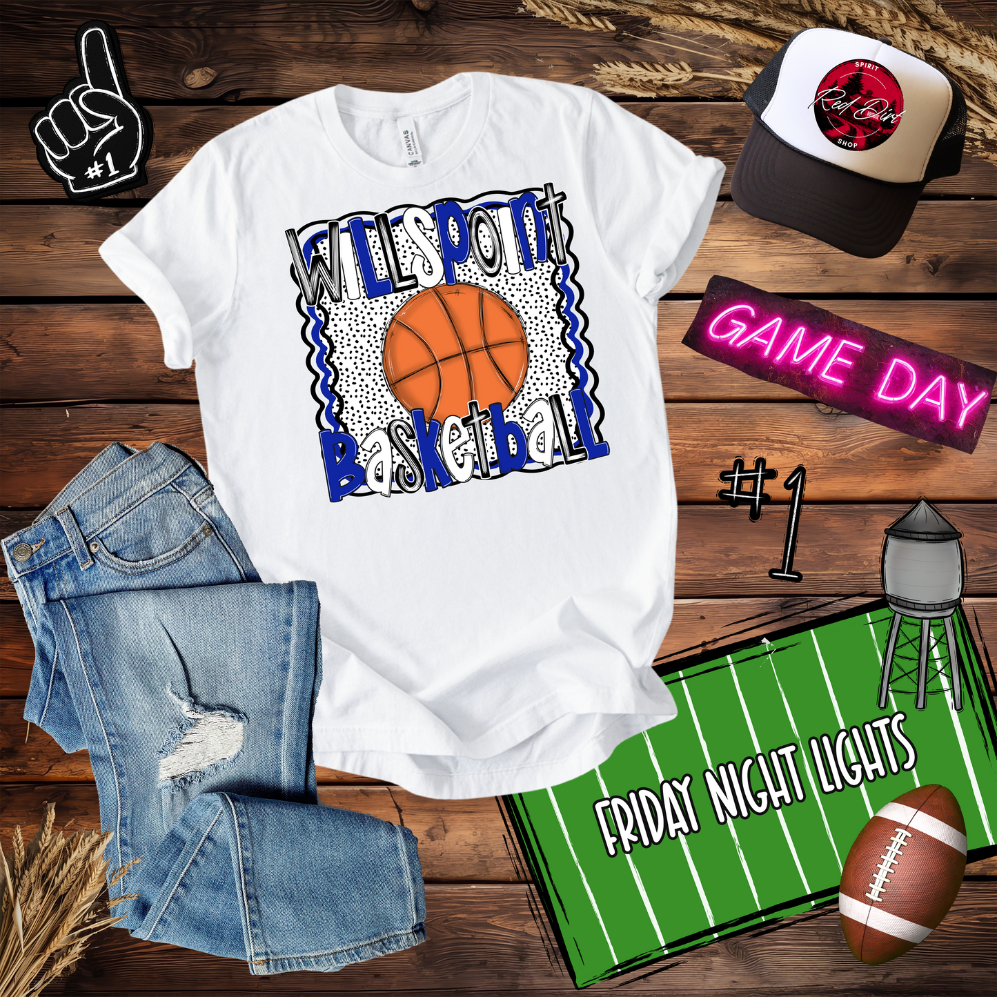 Wills Point Basketball Dots Design