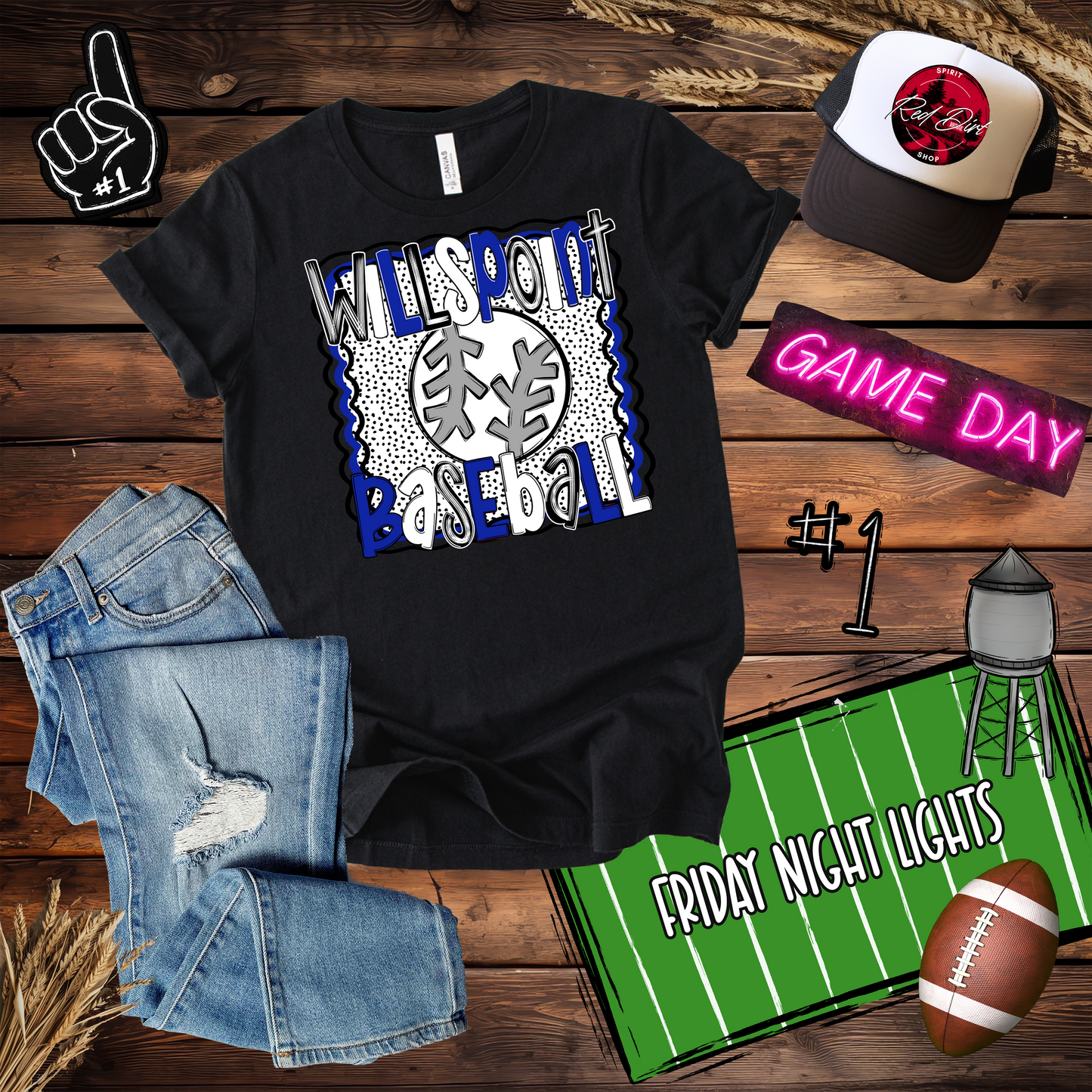 Wills Point Baseball Dots Design