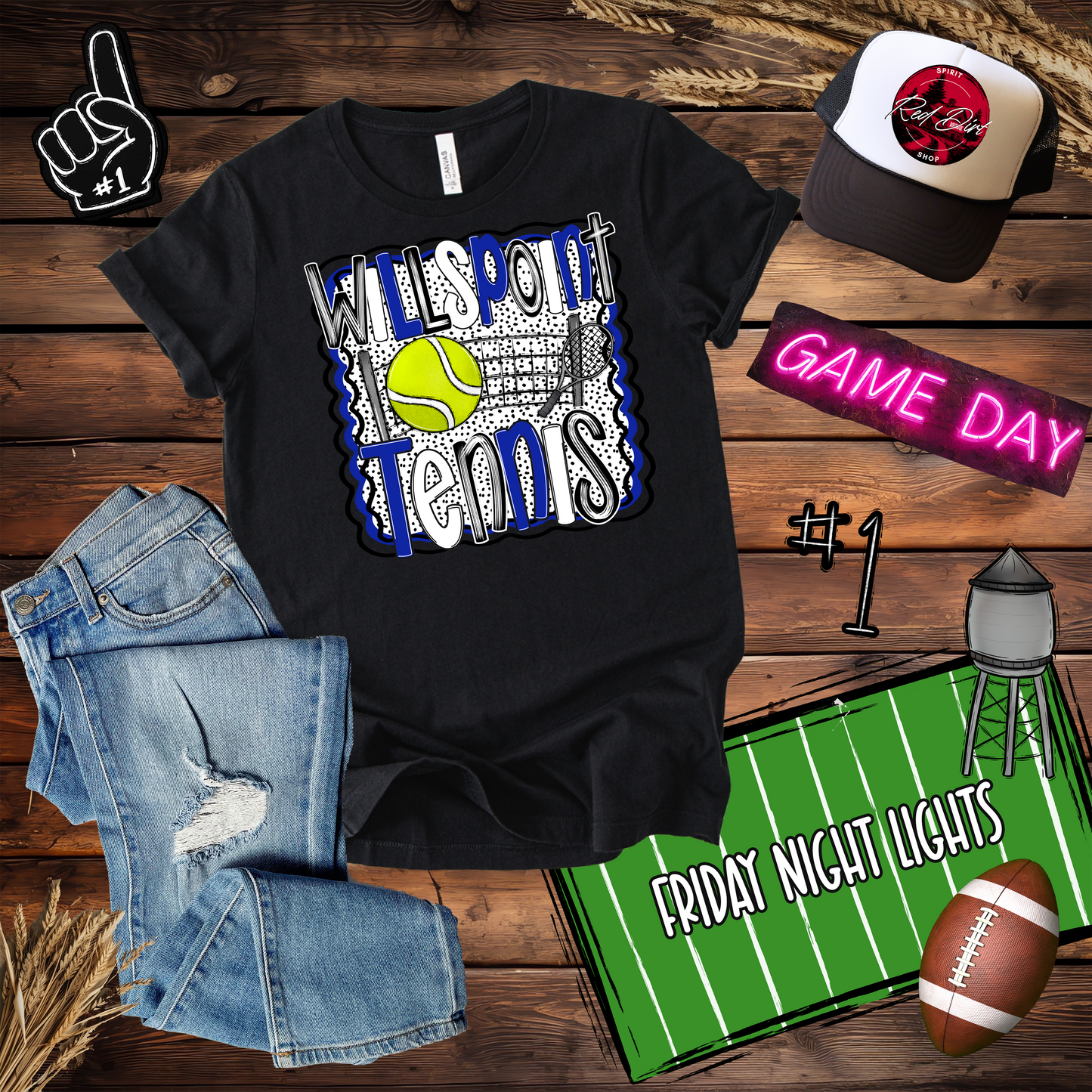 Wills Point Tennis Dots Design