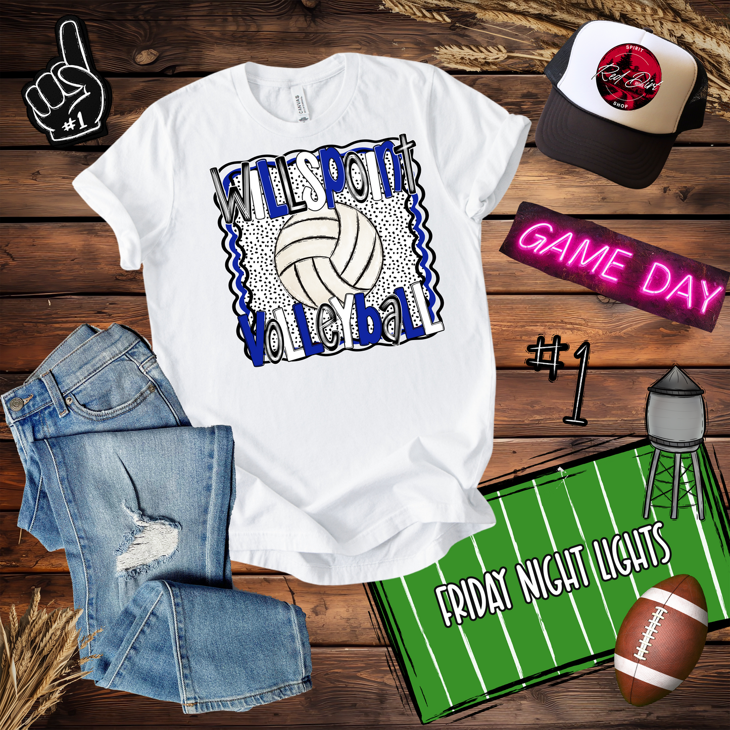 Wills Point Volleyball Dots Design