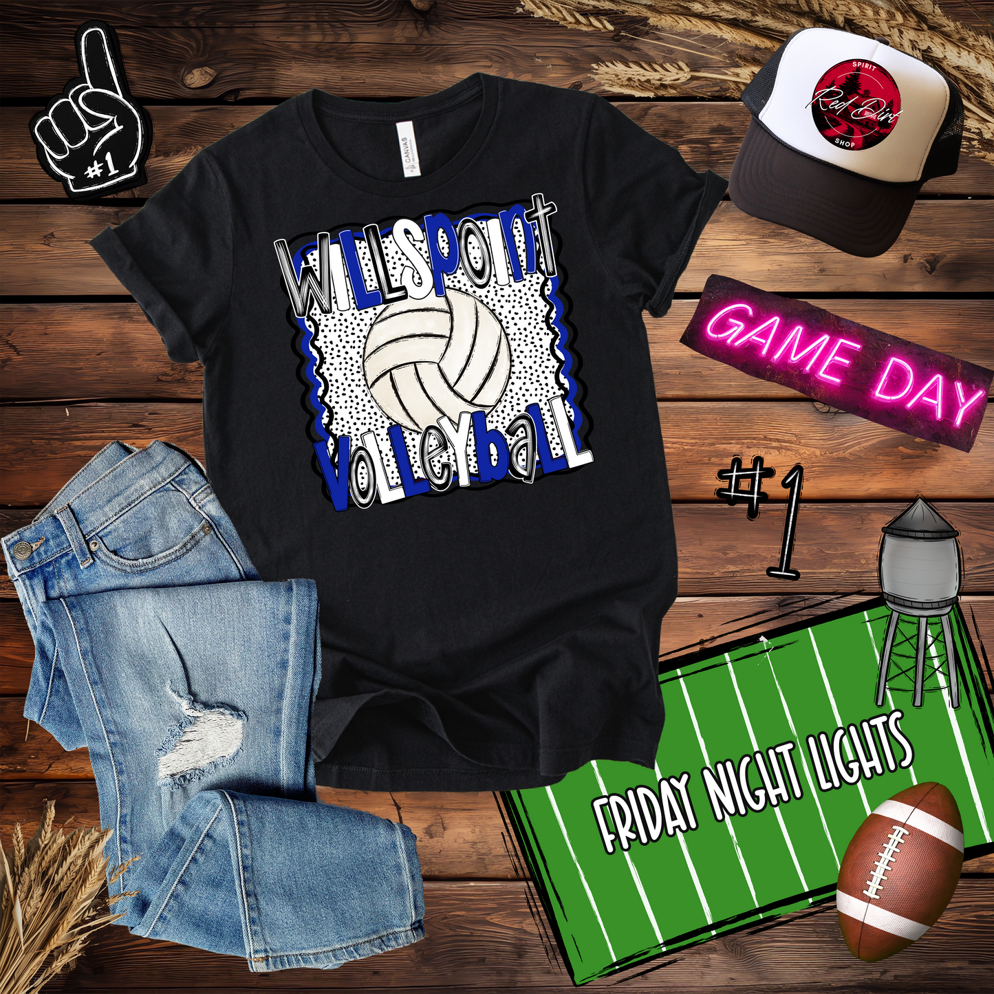 Wills Point Volleyball Dots Design