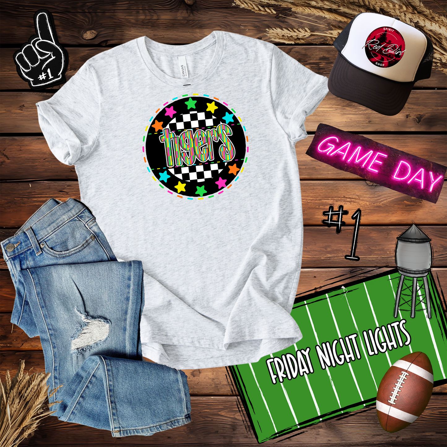 Tigers Circle Neon Star