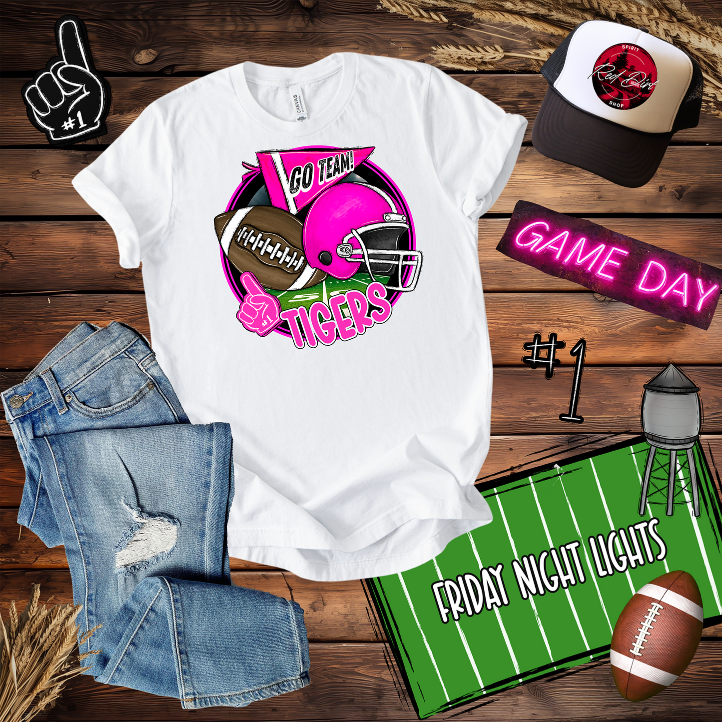 Tigers Football Spirit Design-Pink Out