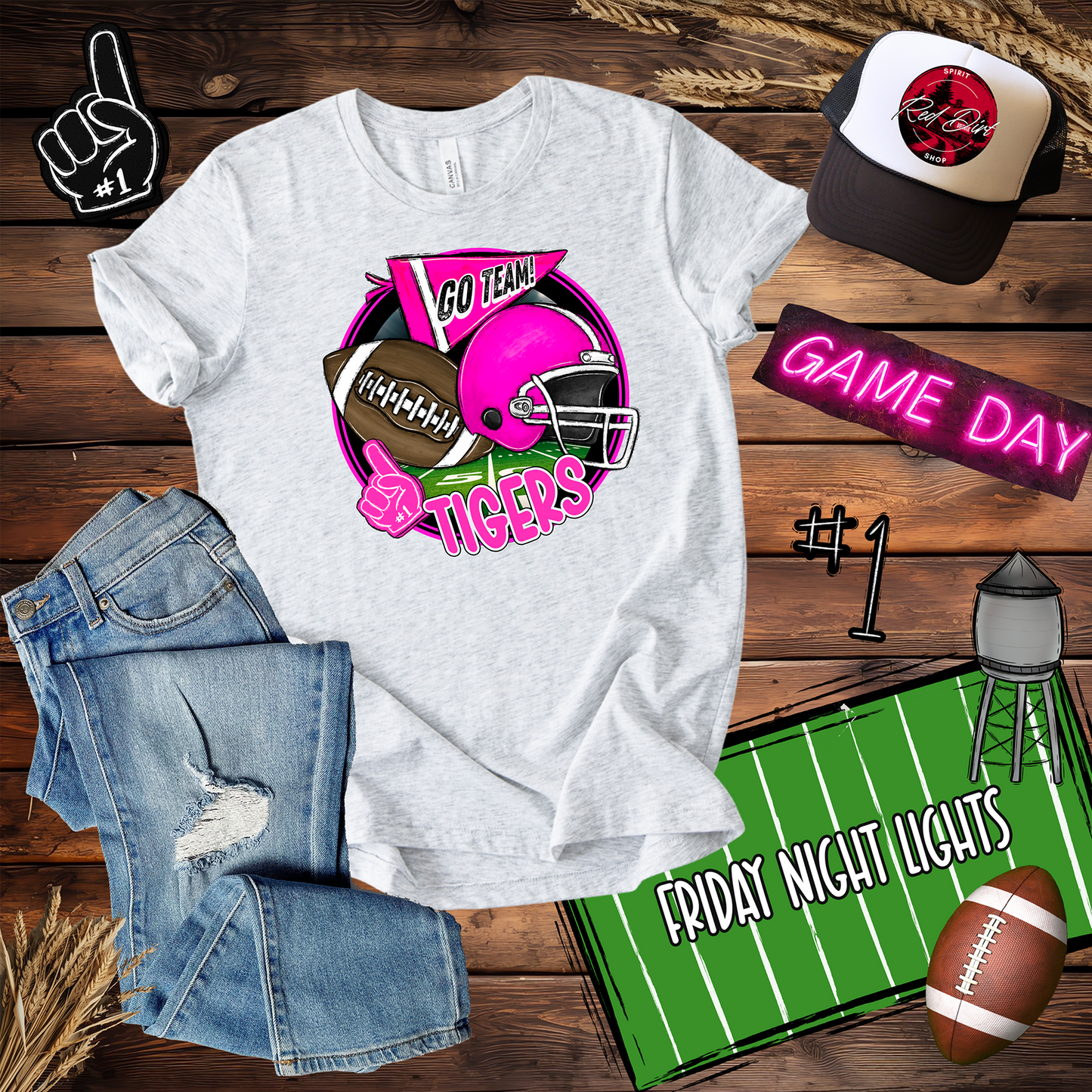 Tigers Football Spirit Design-Pink Out