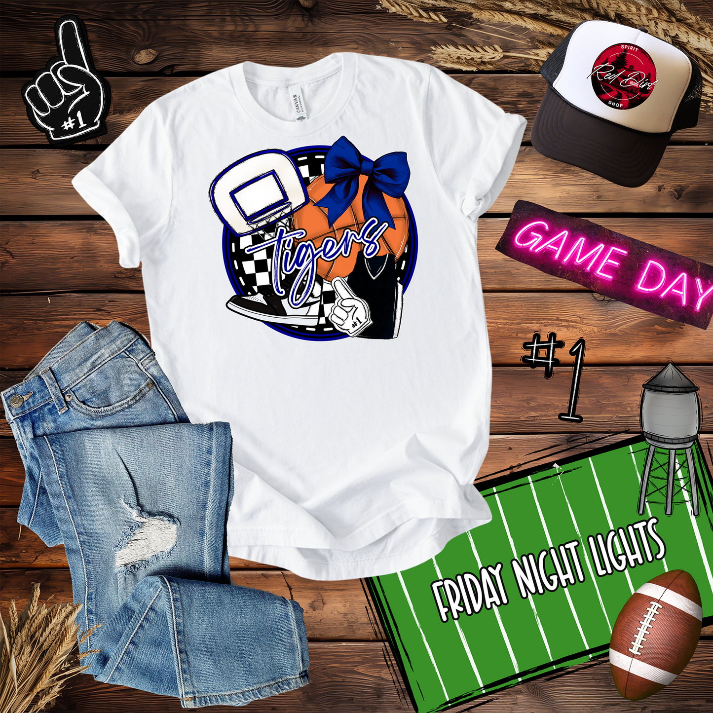 Tigers Basketball Spirit Design-Blue