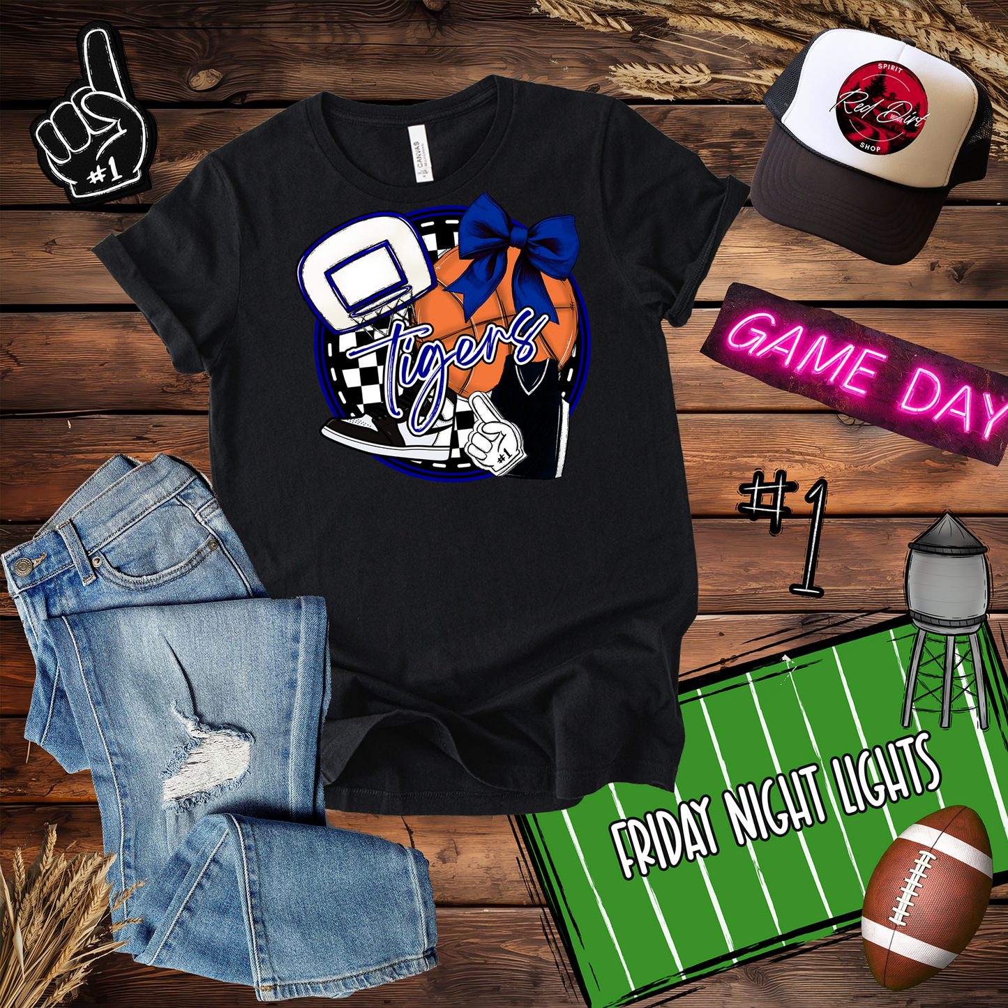 Tigers Basketball Spirit Design-Blue