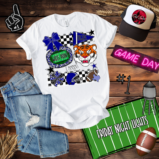 Wills Point Tigers Checkers Spirit Design