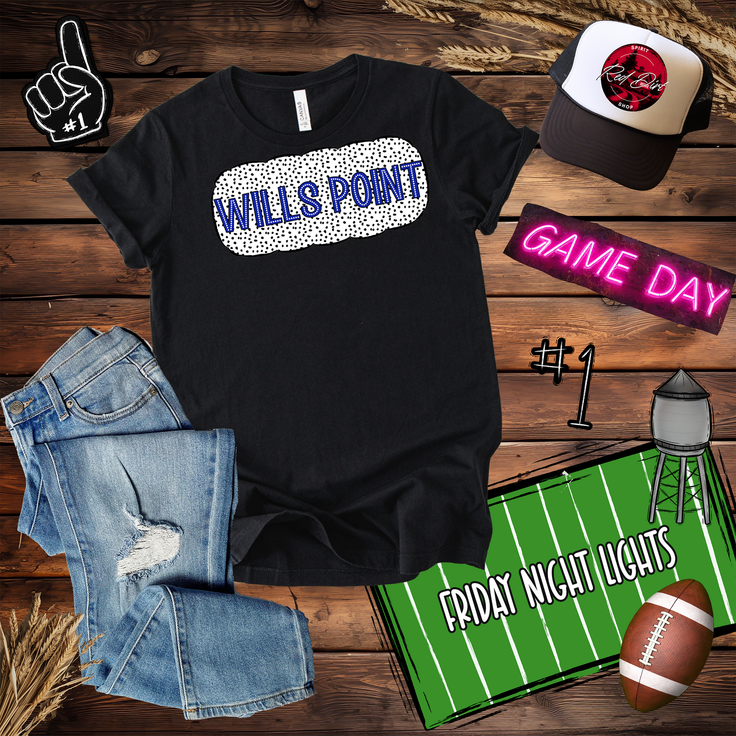 Wills Point Dots Design-Blue