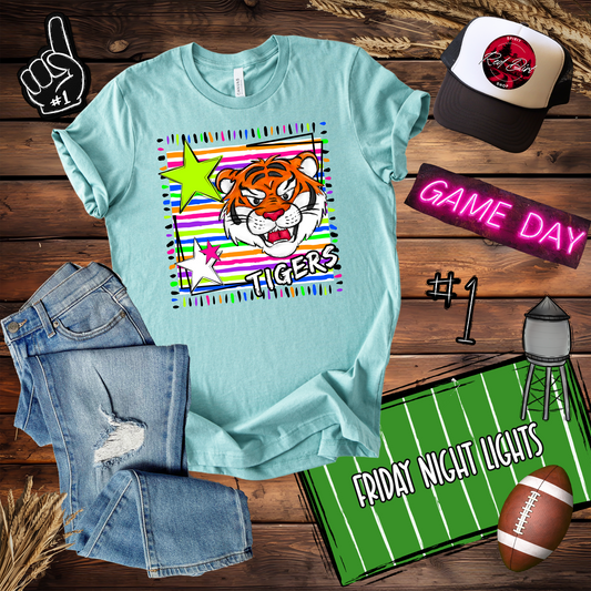 Tigers Neon Mascot Spirit Design