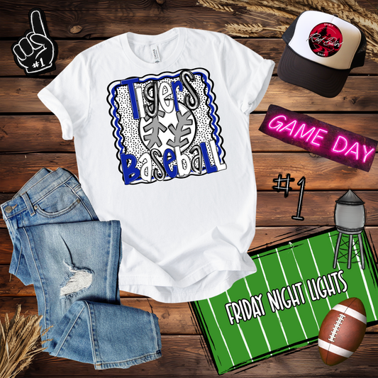 Tigers Baseball Dots Design