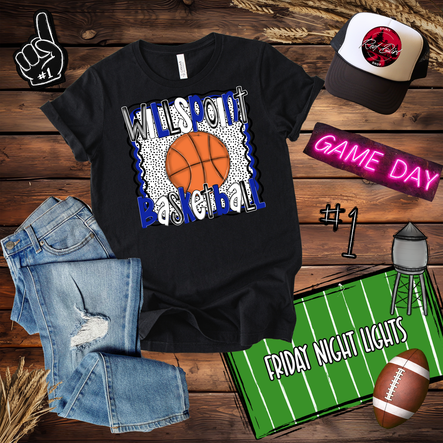 Wills Point Basketball Dots Design