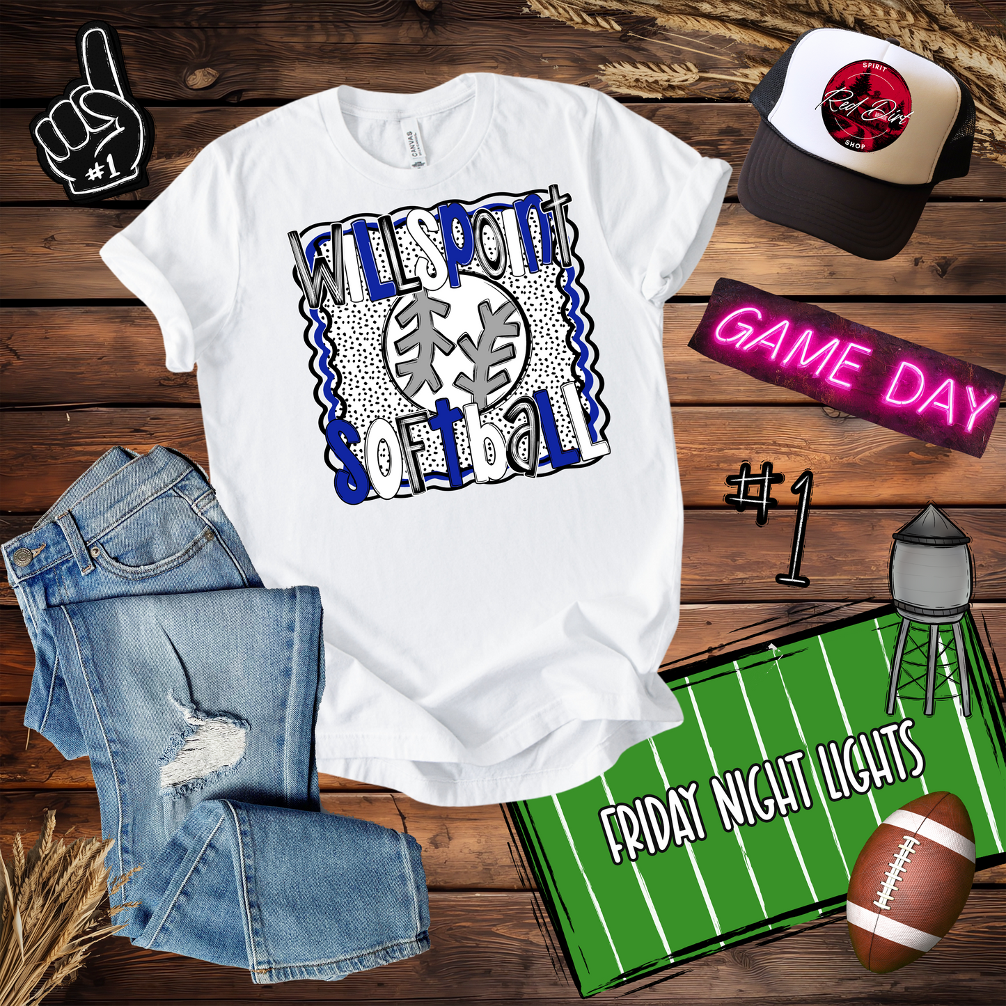 Wills Point Softball Dots Design